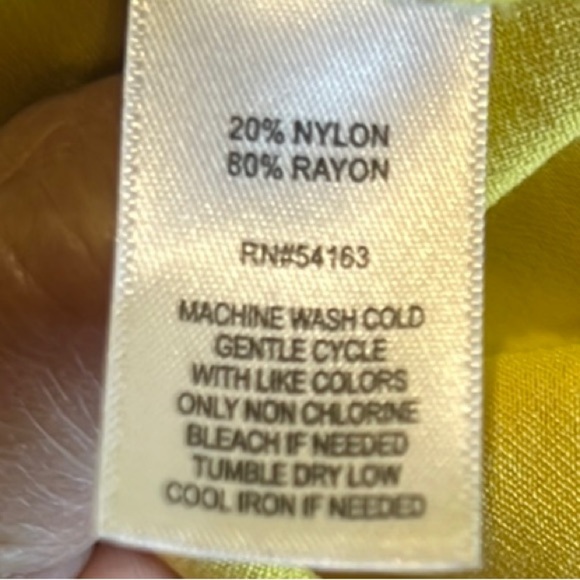 Marc New York Yellow Tie Front Blouse with Cuffed Sleeves - Picture 8 of 8